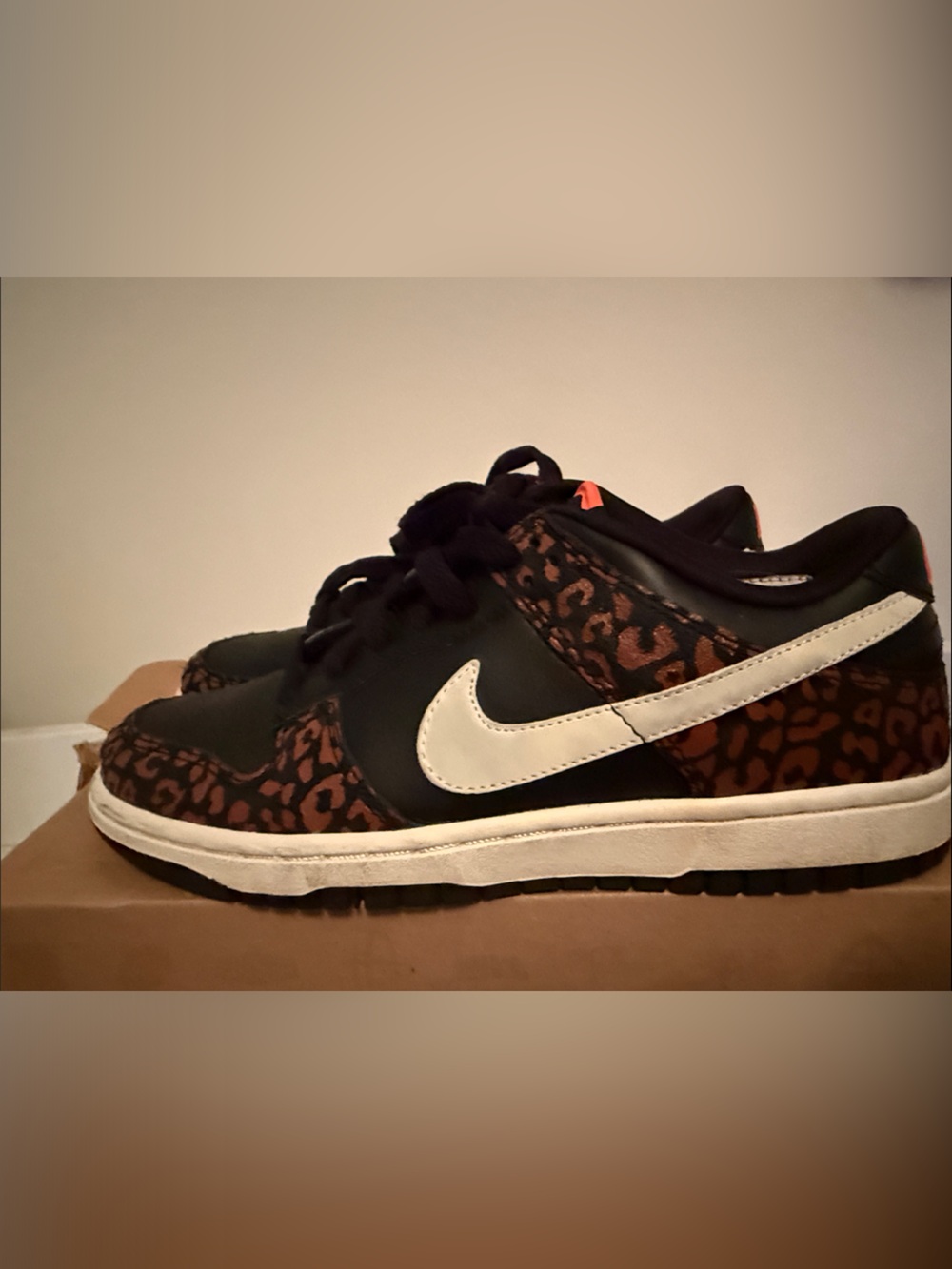 Nike Low-Top Sneakers in Black, Brown & Orange Accent